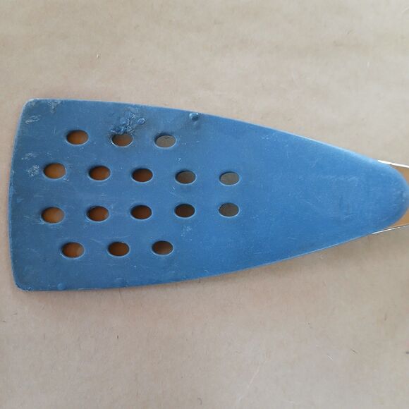 T-Fal Nylon & Metal Slotted Spatula Blue Finish 13" Made In France - Picture 6 of 8